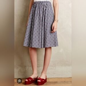 Anthropologie Maeve Gingham Market Skirt size S